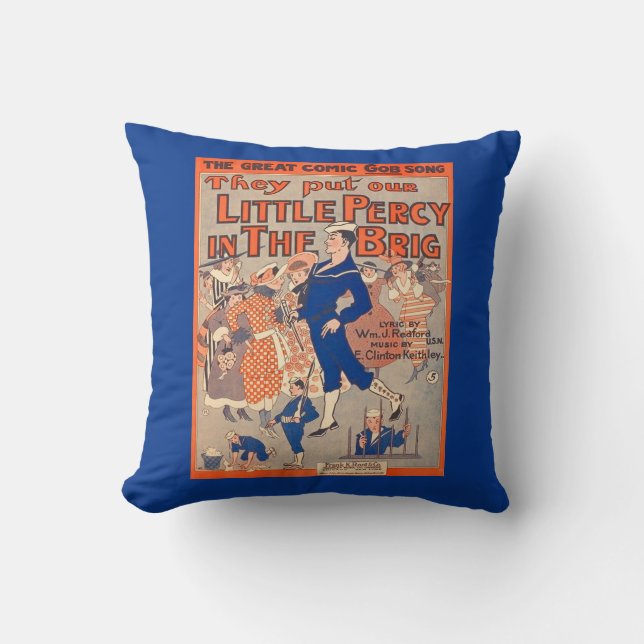  1919 They Put Our Little Percy in the Brig  Throw Pillow (Front)