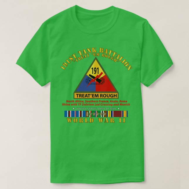 191st Tank Battalion Treat em Rough w SSI Name Tap (Design Front)