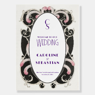 1920 Art Deco Gatsby Monogram Wedding Welcome Sign