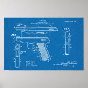 1920 Automatic Gun Patent Art Drawing Print
