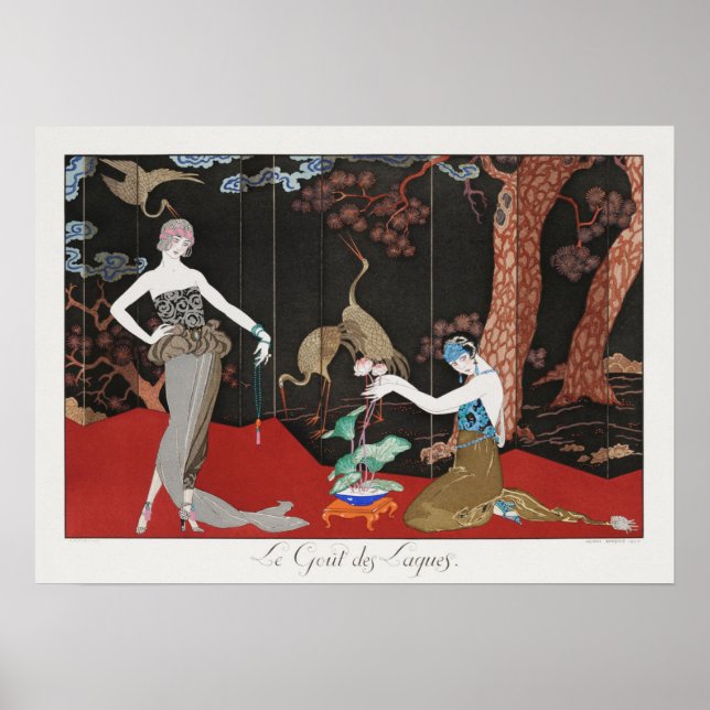 1920 Barbier Art Deco French fashion Illustration Poster (Front)