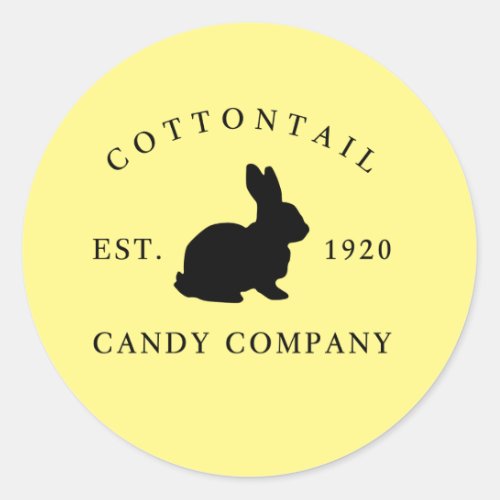 1920 Cottontail  Classic Round Sticker yellow 