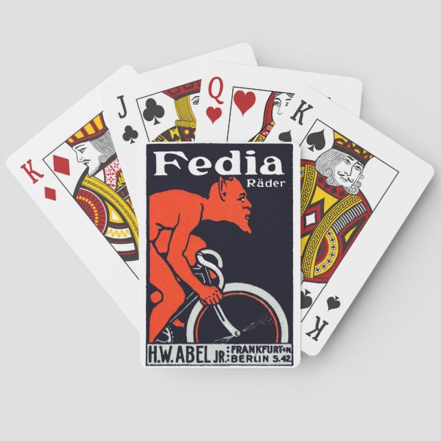 1920 Devil Riding a Bicycle Poker Cards (Back)