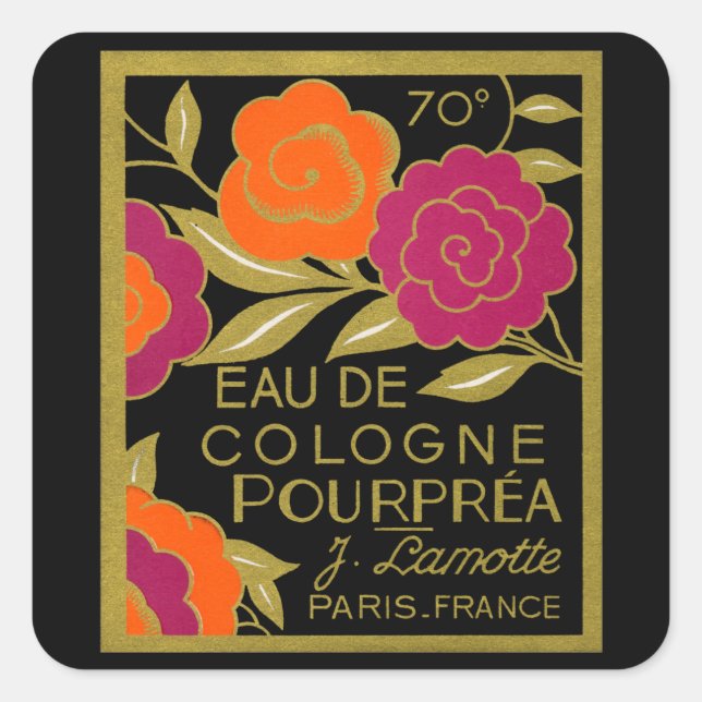 1920 Eau de Cologne Pourprea perfume Square Sticker (Front)