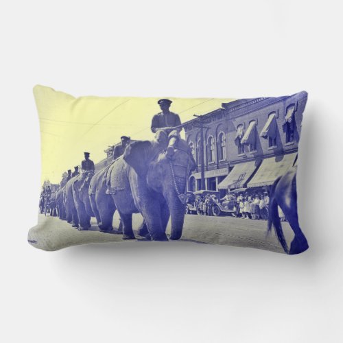 1920 Elephant Circus Parade Little Rock Arkansas Lumbar Pillow