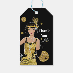 1920 flapper girl gatsby , Art Deco Gift Tags