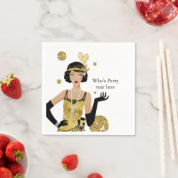 1920 flapper girl gatsby , Art Deco Napkins
