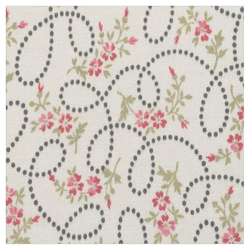 1920 Floral with Dots Fabric