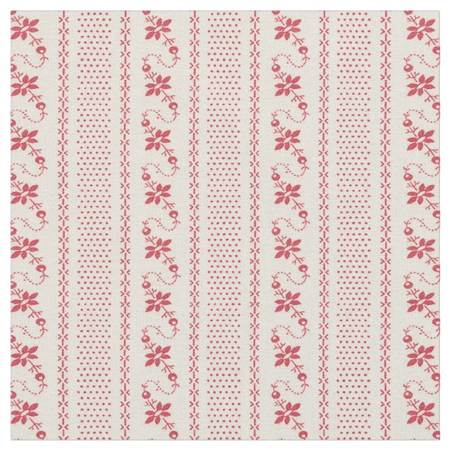 1920 Flower-and-Dot Stripes Fabric (Close Up)