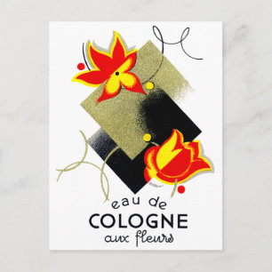 1920 French Floral perfume Postcard