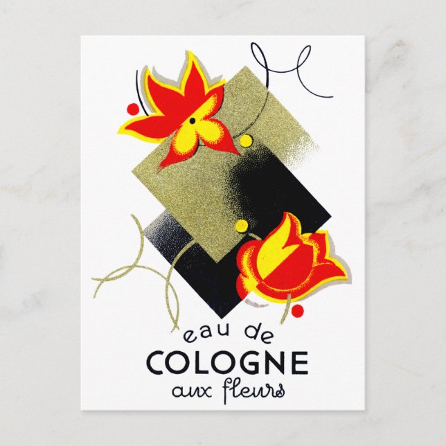 1920 French Floral perfume Postcard (Front)