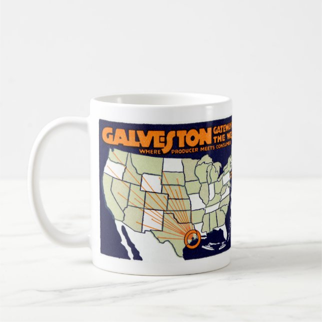 1920 Galveston Texas Poster Coffee Mug (Left)