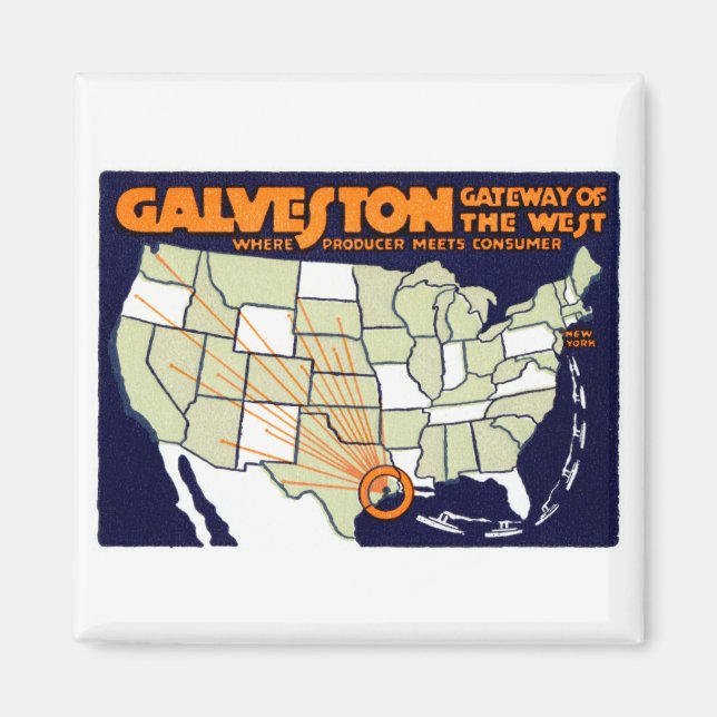 1920 Galveston Texas Poster Magnet (Front)