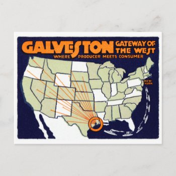 1920 Galveston Texas Poster Postcard by historicimage at Zazzle