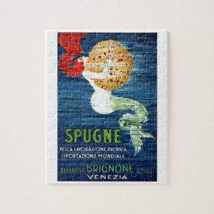 1920 Italian Mermaid With Sponge Advertising Poste Jigsaw Puzzle