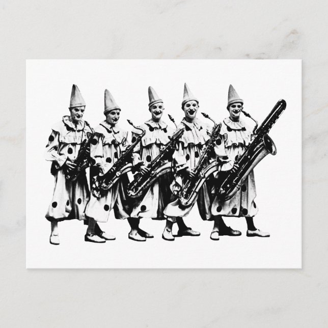 1920 Jazz Clowns, black Postcard (Front)