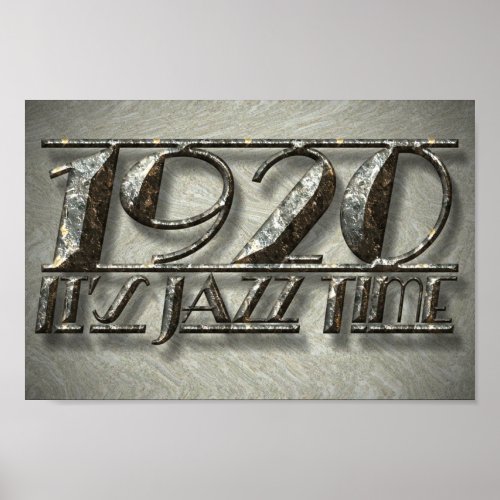 1920 Jazz Time Dance Style Music Vintage Billboard Poster