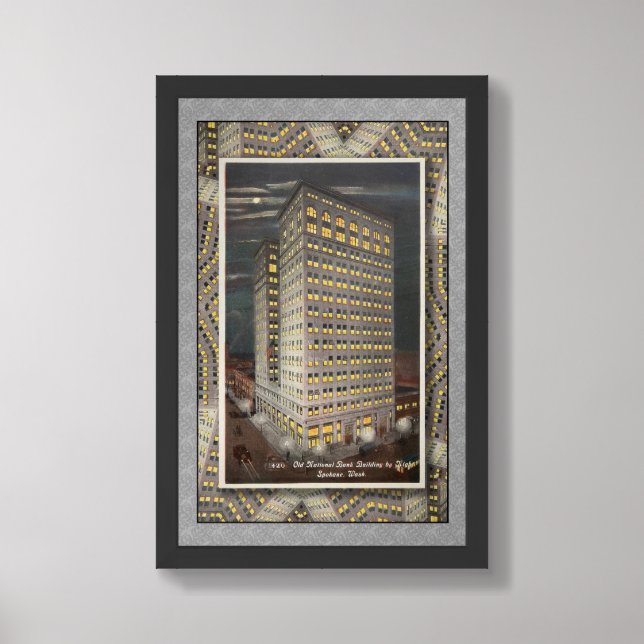 1920 postcard SPOKANE WASH. PRINT (Framed Front)