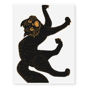 1920 Scary Black Cat Temporary Tattoos