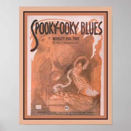 1920 Spooky-Ooky Blues Sheet Music Poster