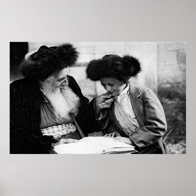 1920 Studying the Torah, black and white Poster (Front)
