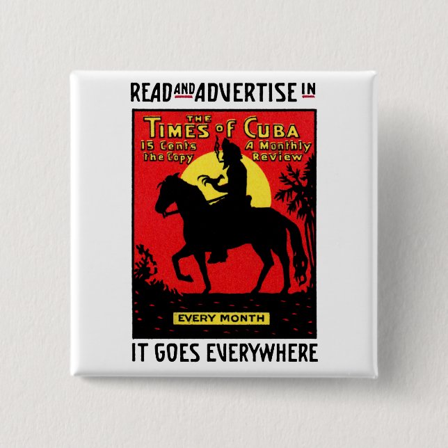 1920 The Times of Cuba Pinback Button (Front)