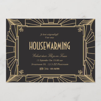 1920 themed uitnodiging van de inwijdingsfeestpart invitation