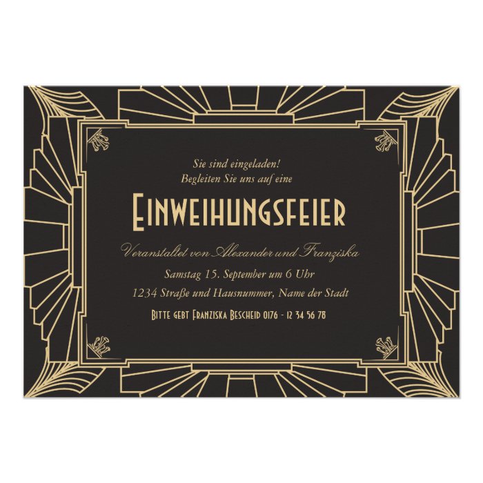 1920 unter dem Motto Einweihungsparty Einladung Custom Invitation