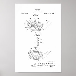 1920 Vintage Golf Club Patent Art Print