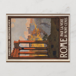 1920 vintage Rome travel art postcard