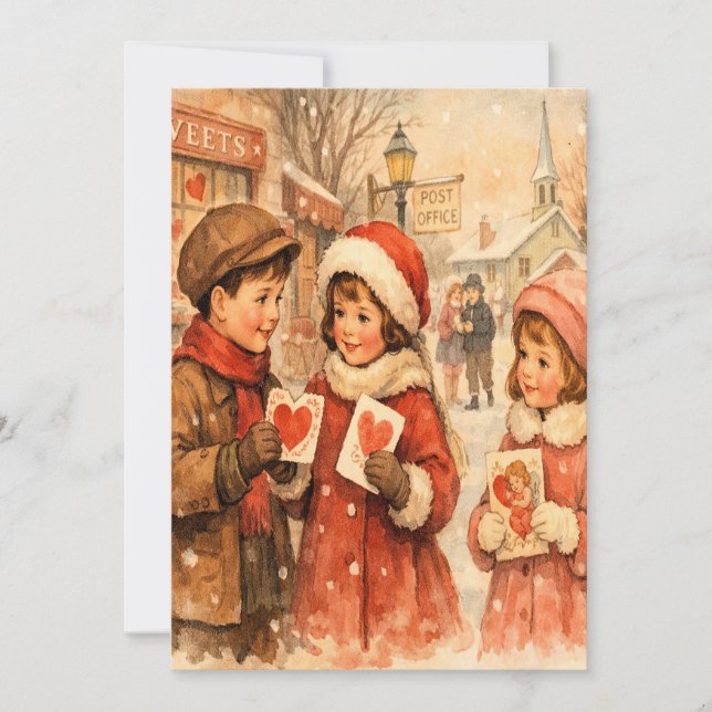 1920 Vintage-Style Valentine's Day Card (Front)