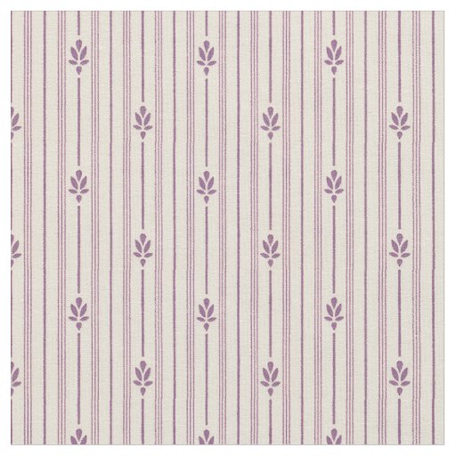 1920 Violet Stripes with Flowers Fabric