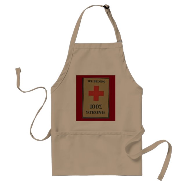 1920 WWI Red Cross "We Belong 100% Strong" Adult Apron (Front)
