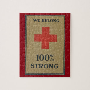 1920 WWI Red Cross"We Belong 100% Strong" Jigsaw Puzzle
