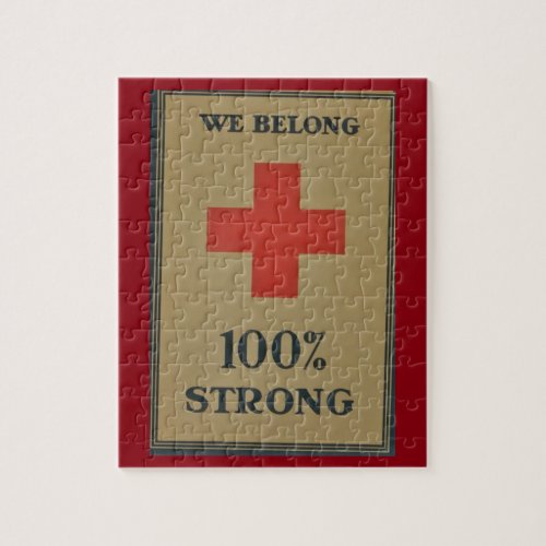 1920 WWI Red CrossWe Belong 100 Strong Jigsaw Puzzle