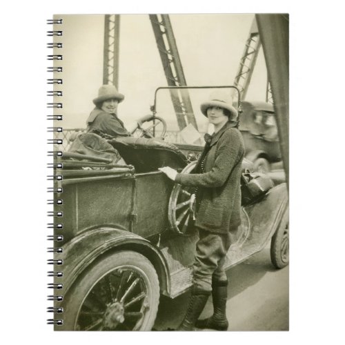1920s 2 Women on a Road Trip with Model T Notebook