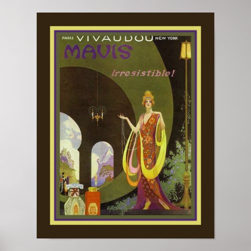 1920s Art Deco Ad for Mavis Perfume Poster