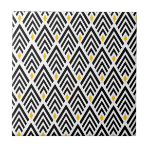 1920s Art Deco Arrows with Gold Accent Tile