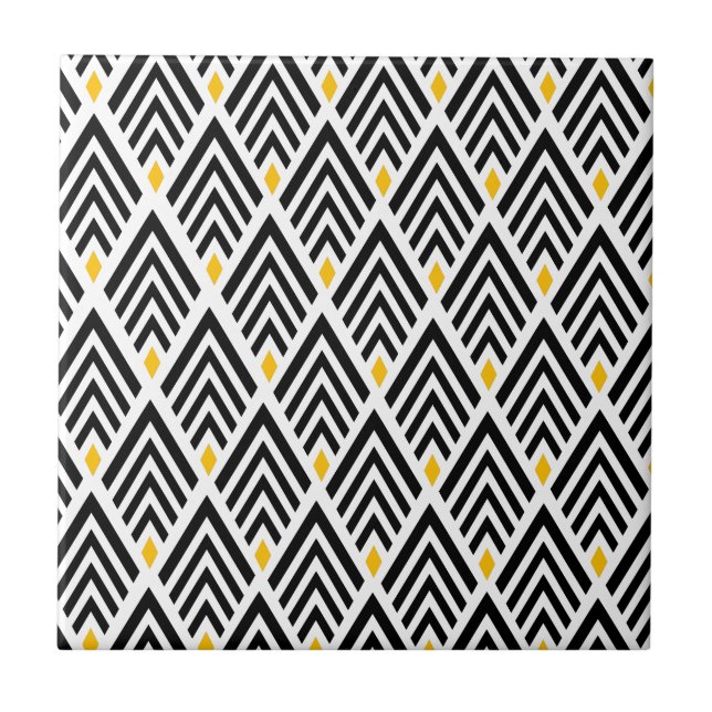 1920s Art Deco Arrows with Gold Accent Tile (Front)