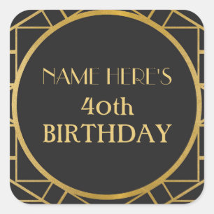 1920's Art Deco Birthday Gatsby Address Stickers