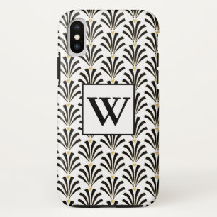 1920s Art Deco Black & White Palmettos iPhone X Case