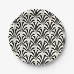 1920s Art Deco Black &amp; White Palmettos Paper Plates