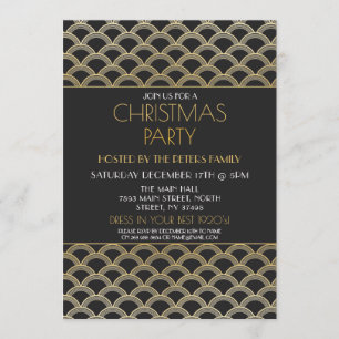 1920's Art Deco Christmas Gatsby Party Invitation