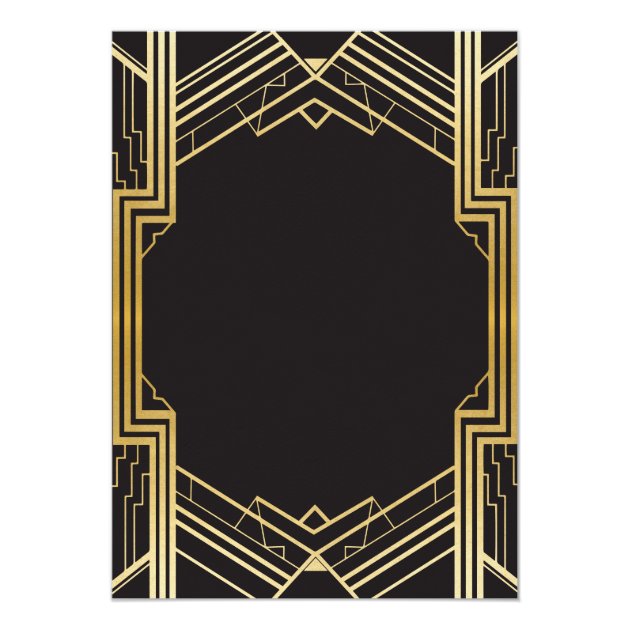 1920's Art Deco Christmas Invite Gatsby Party Gold