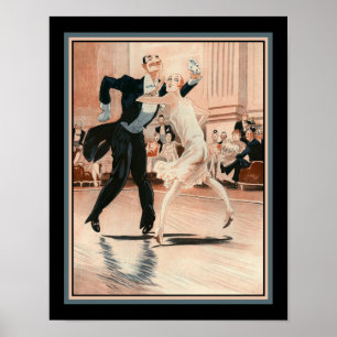 1920s Art Deco Couple Dancing The Charleston Poster