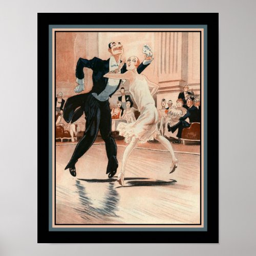 1920s Art Deco Couple Dancing The Charleston Poster