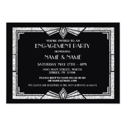 1920's Art Deco Engagement Party Invitation Gatsby