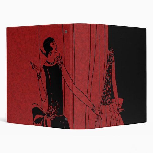 1920s Art Deco Fashion Show Model Red 3 Ring Binder
