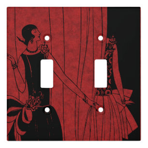 1920s Art Deco Fashion Show Model Red Light Switch Cover