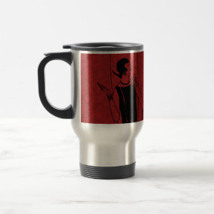 1920s Art Deco Fashion Show Model Red Travel Mug